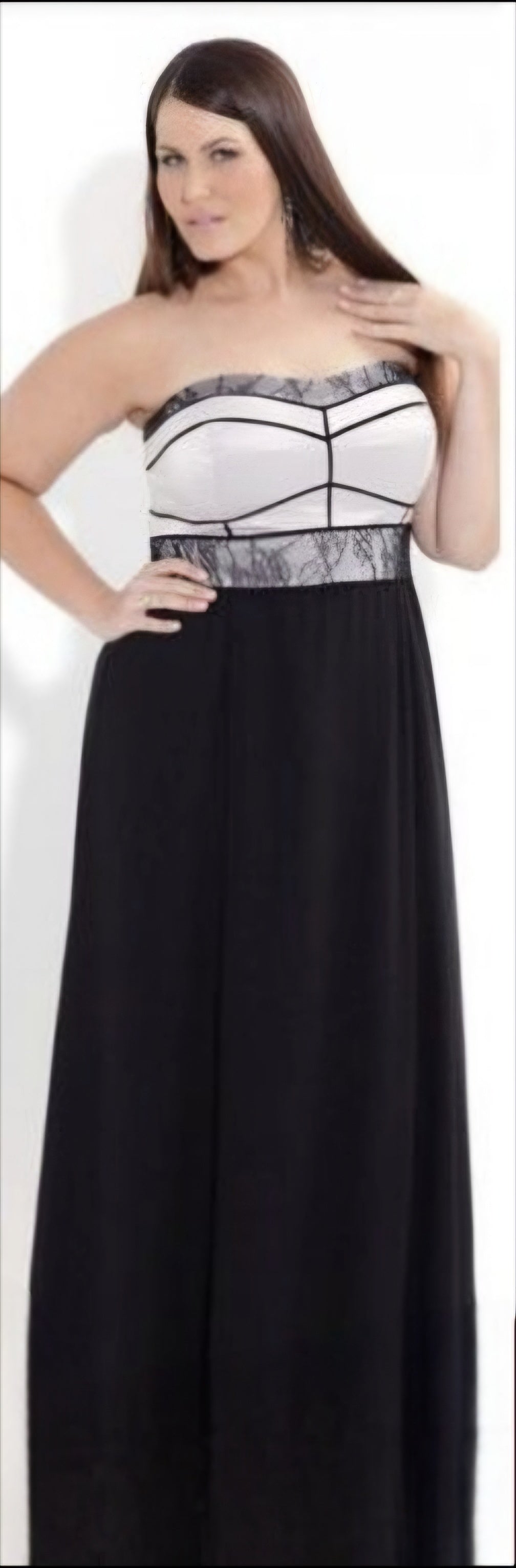 City Chic XL - Lace Strapless Maxi Dress