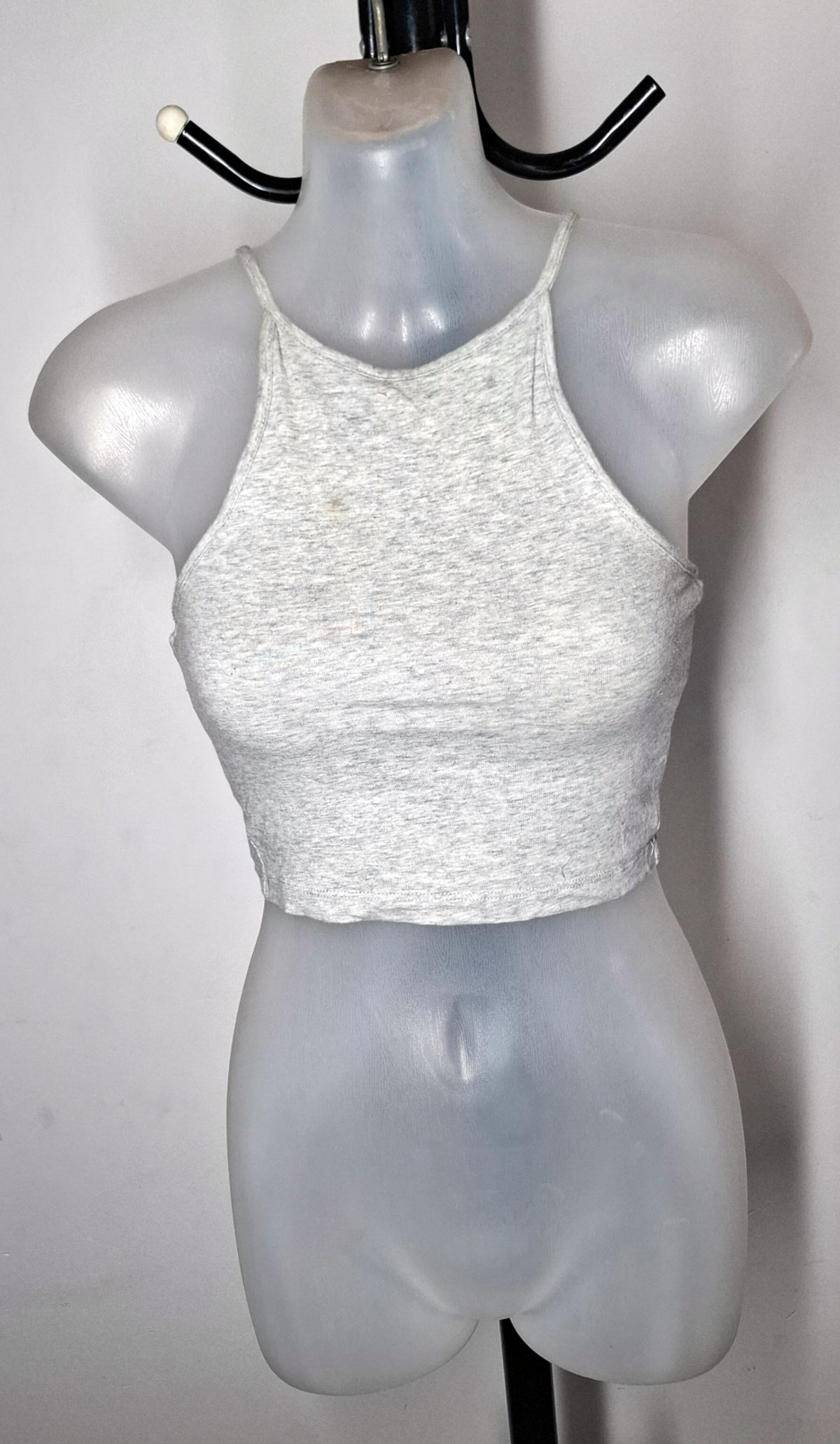 Size 8 - Gray Halter Crop Top