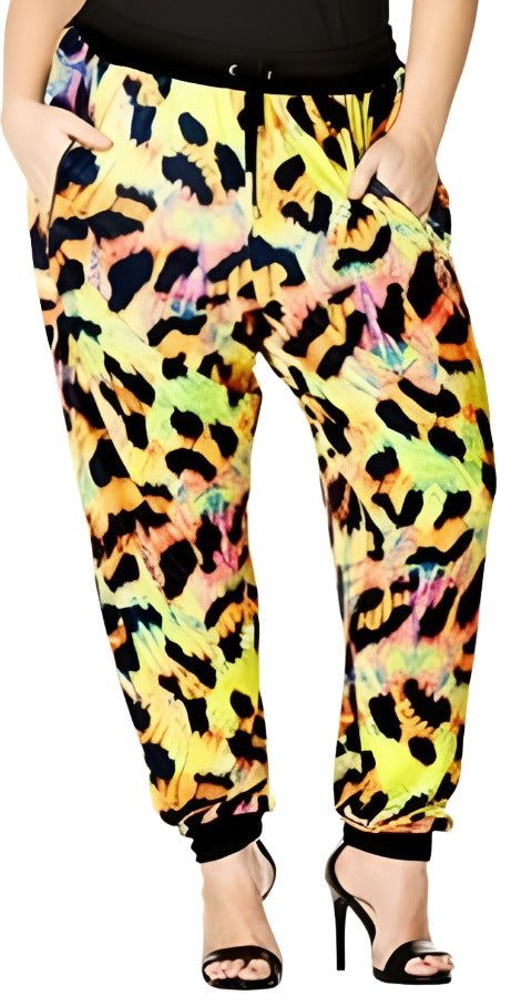 City Chic XS - Leopard Print Joggers With Pockets
