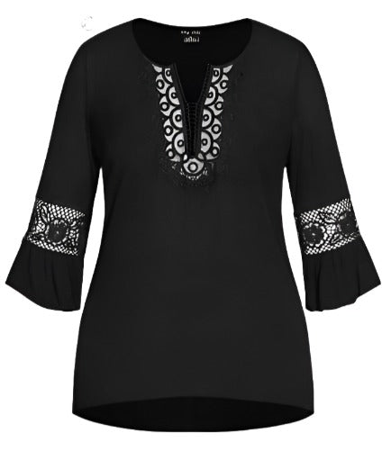 City Chic XXL - Black Lace Top