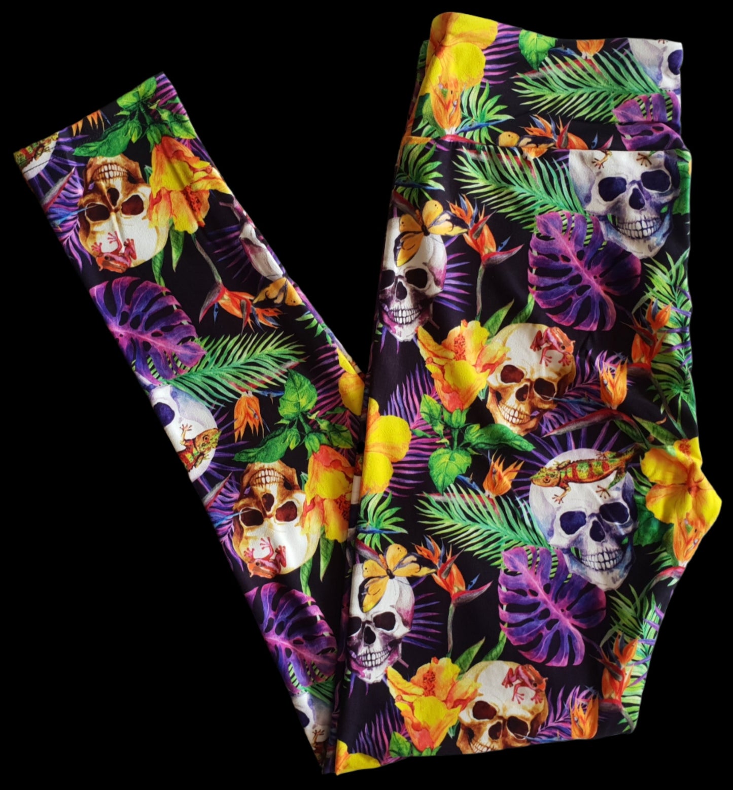 Deluxe - Tropical Skull - Full Length Leggings