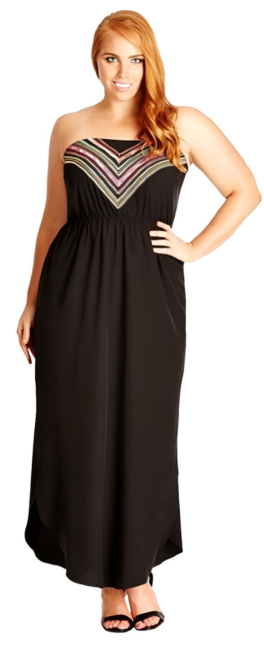 City Chic Medium - Strapless Maxi Dress - Brand New With Tags