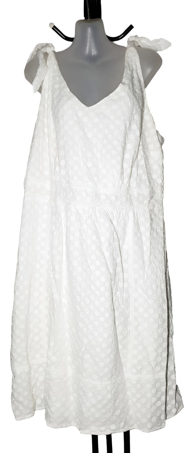 City Chic Medium - White Tie Shoulder Dress