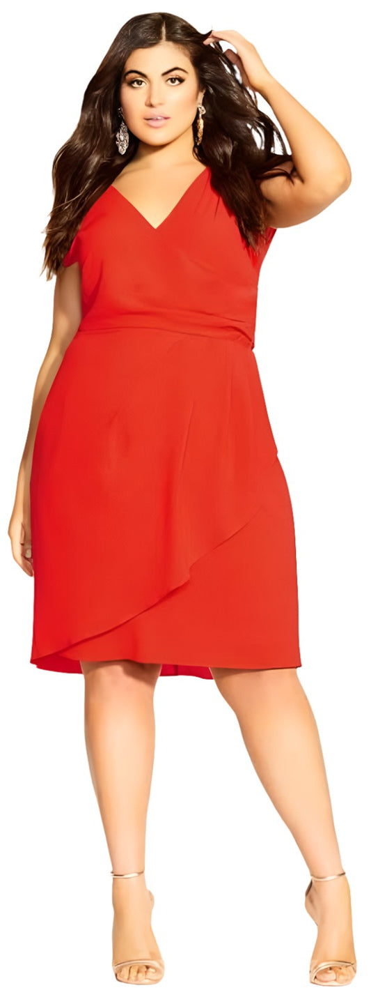 City Chic XS - Faux Wrap Dress - Brand New With Tags