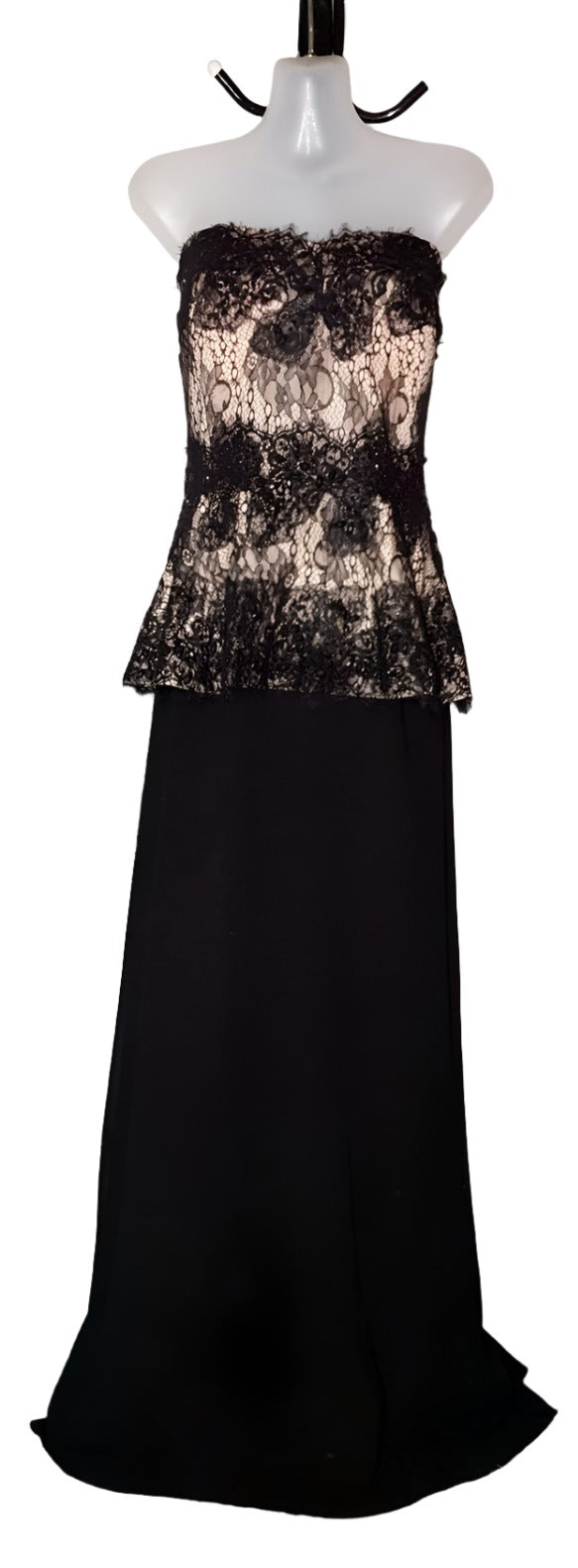 City Chic Small - Strapless Lace Peplum Maxi Dress