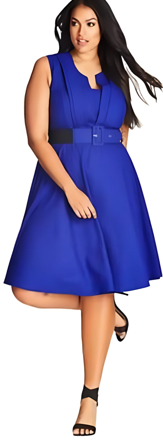 City Chic Medium - Blue Veronica Dress