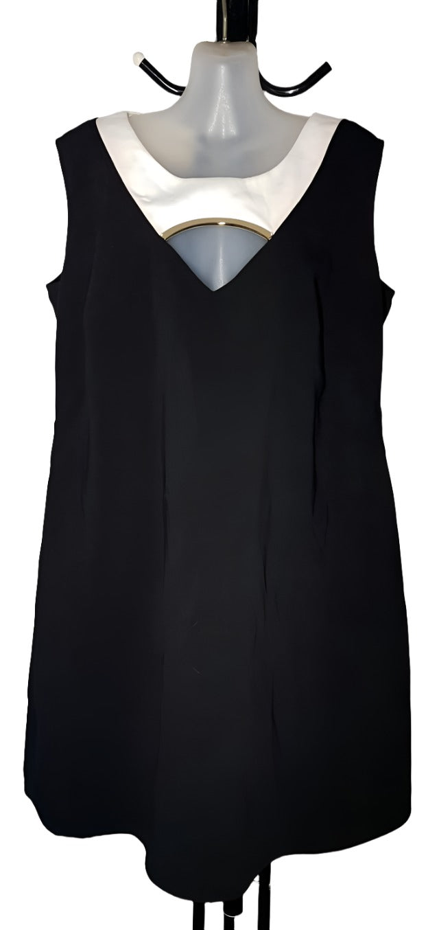 City Chic Small - Black And White Keyhole Cutout Dress - Brand New With Tags