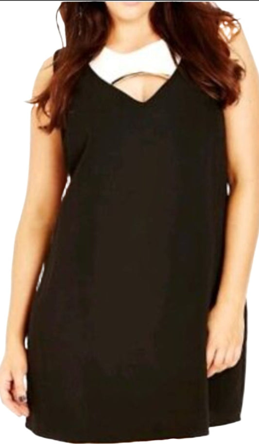 City Chic Small - Black And White Keyhole Cutout Dress - Brand New With Tags