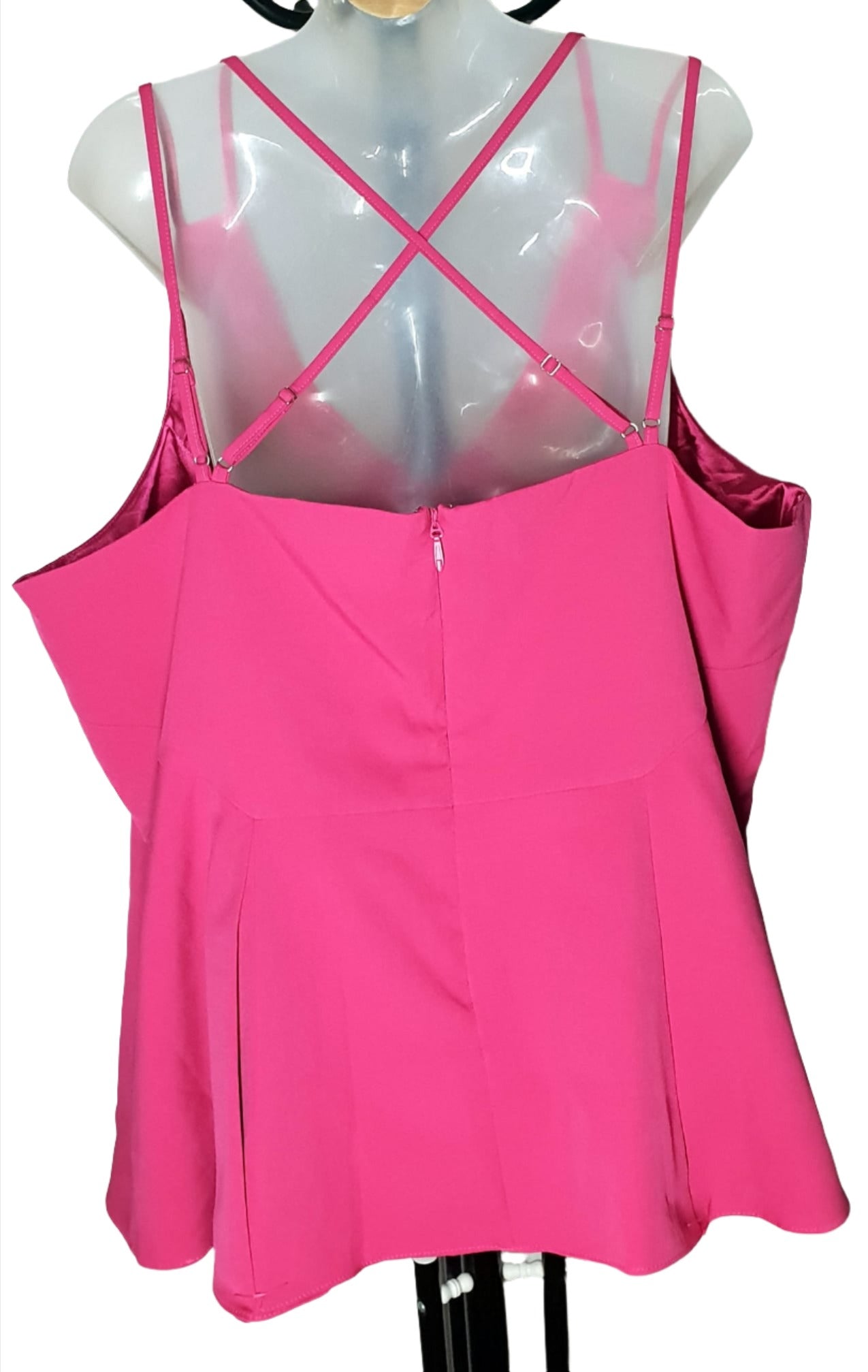 City Chic Large - PINK Strappy Peplum Top