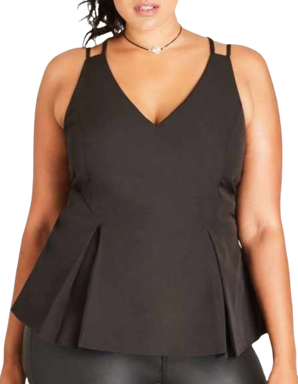 City Chic Large - PINK Strappy Peplum Top
