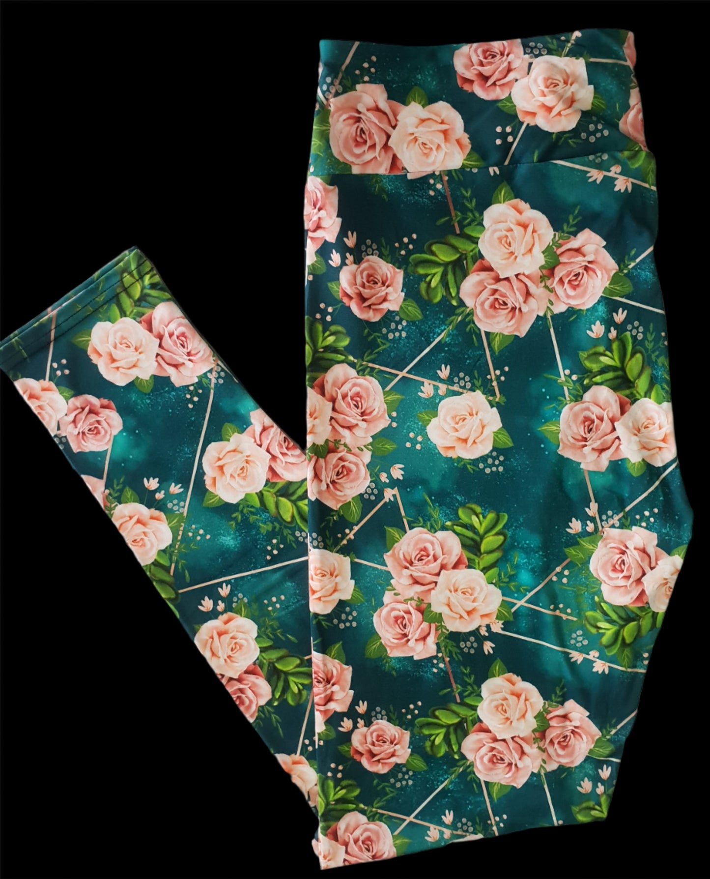 Deluxe - Rose Gold Rose - Full Length Leggings