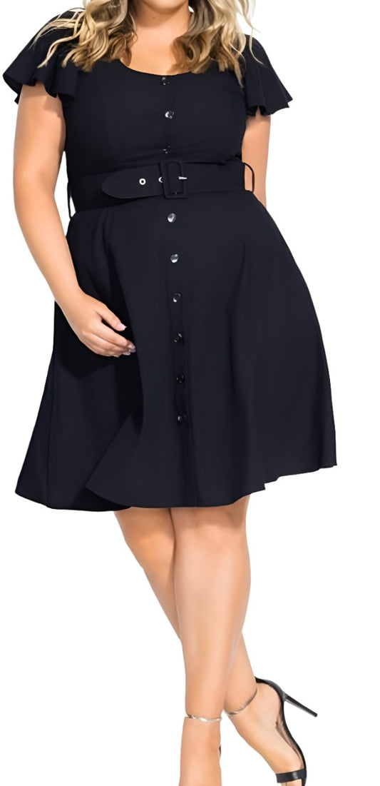 City Chic Small - Black Dress