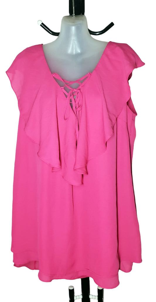 City Chic XS -  Pink Frill Top