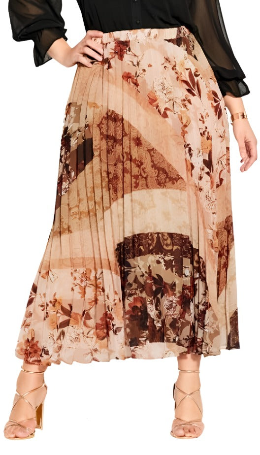 City Chic Medium - Pleated Maxi Skirt