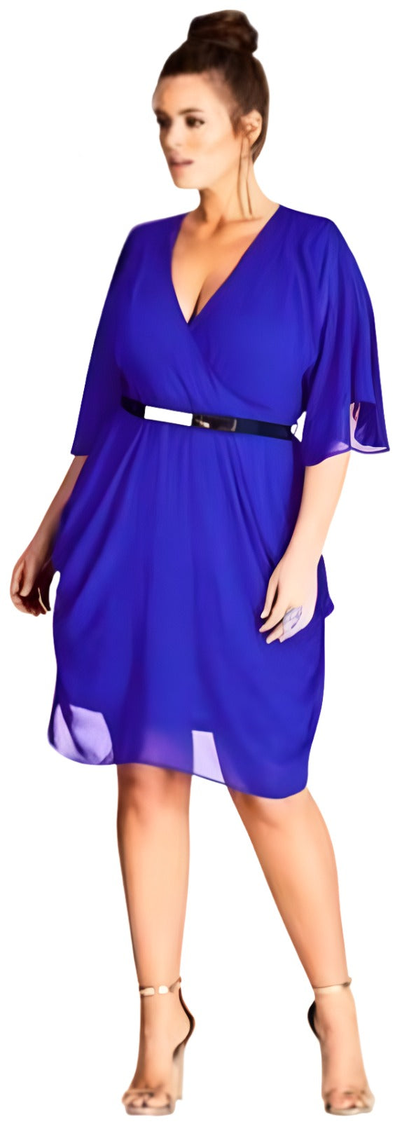 City Chic Medium - Faux Wrap Dress