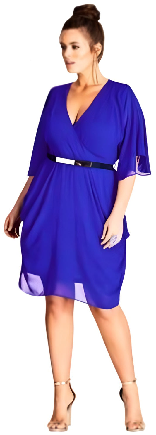 City Chic Medium - Faux Wrap Dress