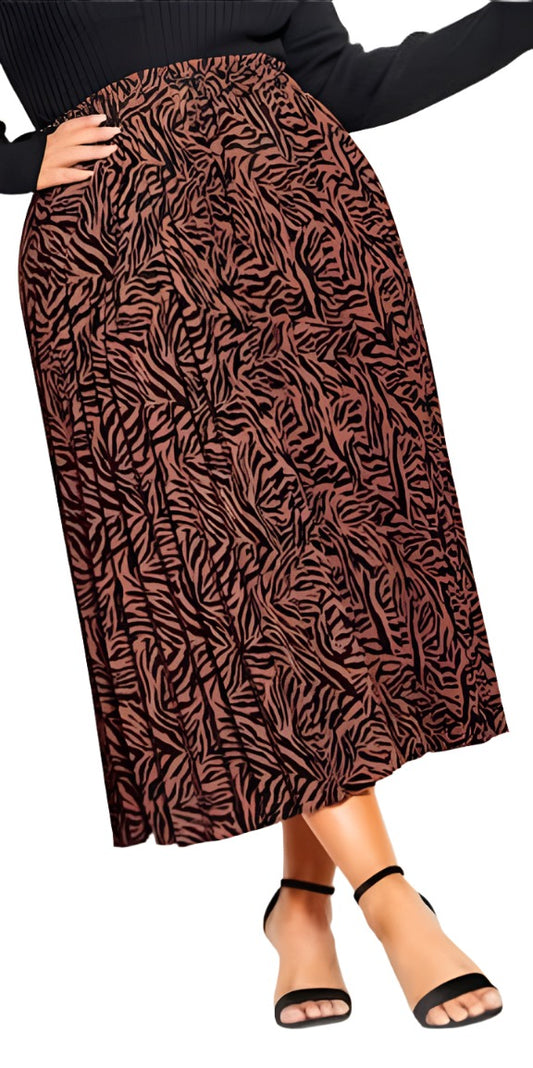 City Chic Medium - Pleated Maxi Skirt