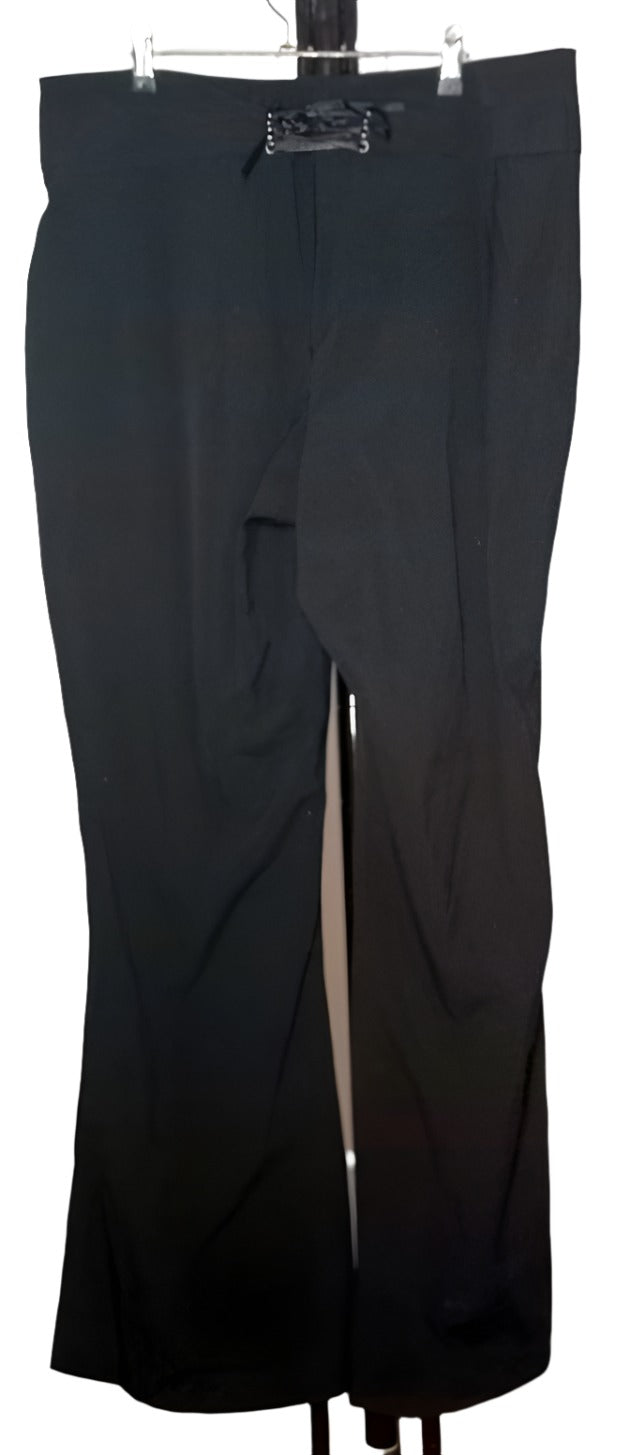 City Chic Small - Black Lace Back Work Pants