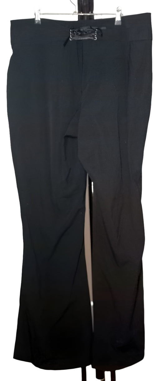 City Chic Small - Black Lace Back Work Pants