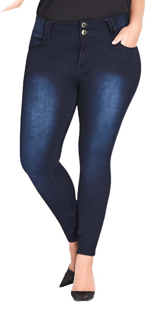 City Chic Large - 20S - Blue Denim Jeans - Asha - High Rise - Skinny