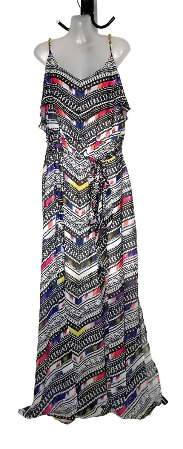 City Chic XL - Chiffon Maxi Dress With Tie