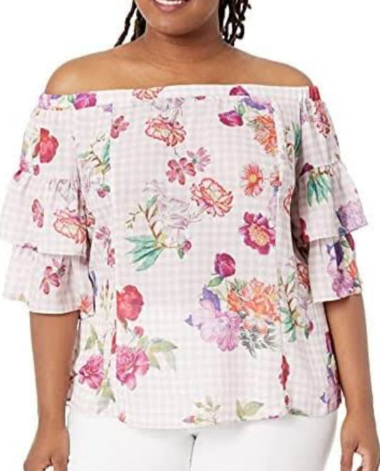 City Chic Small - Floral Off Shoulder Top