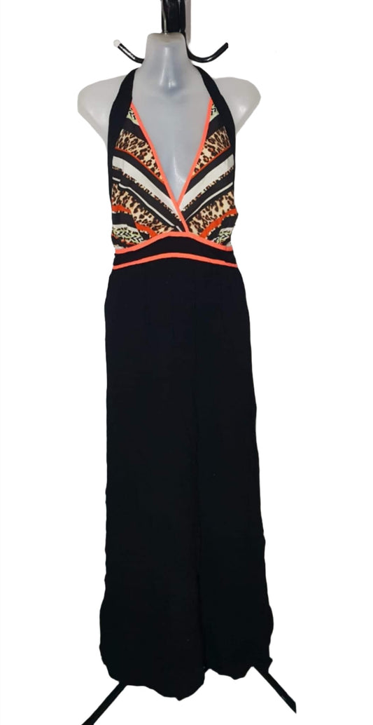 City Chic XS -  Leopard Print Halter Maxi Dress