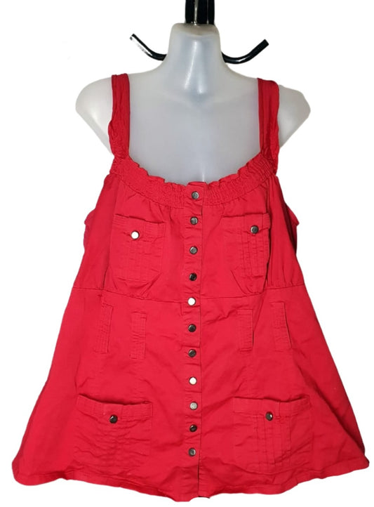 City Chic Small - Red Top With Pockets