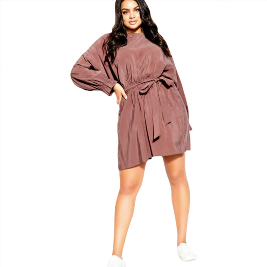 City Chic XS -  Sleeved Tunic Dress With Tie - Brand New With Tags