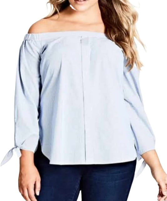 City Chic Large - Sleeved Off Shoulder Top
