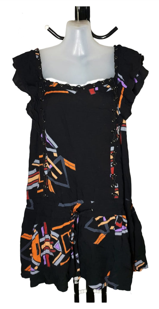 City Chic Small - Black Stretchy Peplum Top