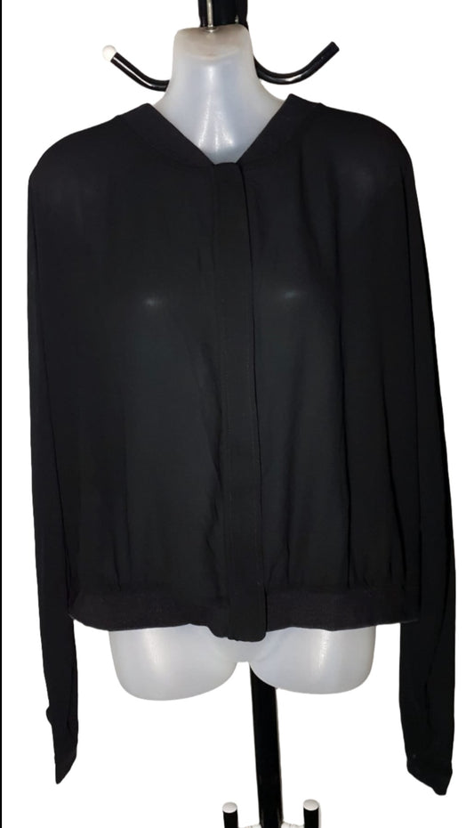 City Chic Small - Black Lightweight Sheer Jacket