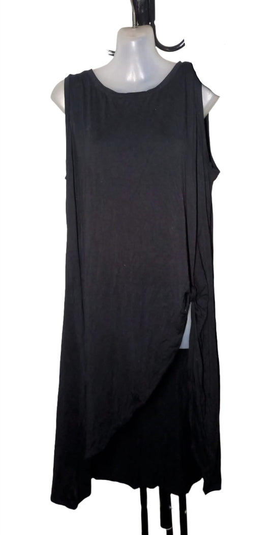 City Chic XS -  Black Stretchy Knot Front Top