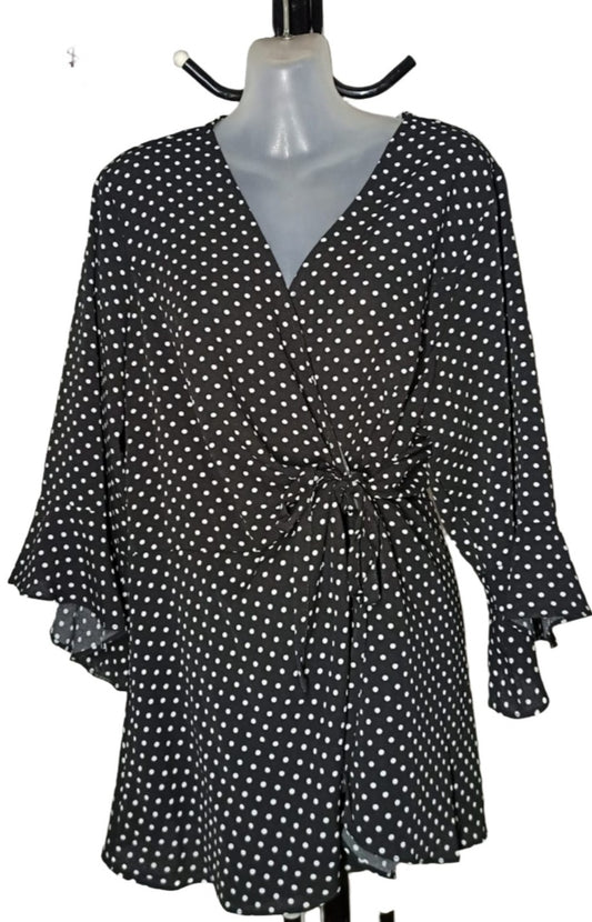 City Chic Medium - Spotty Wrap Top - Brand New With Tags