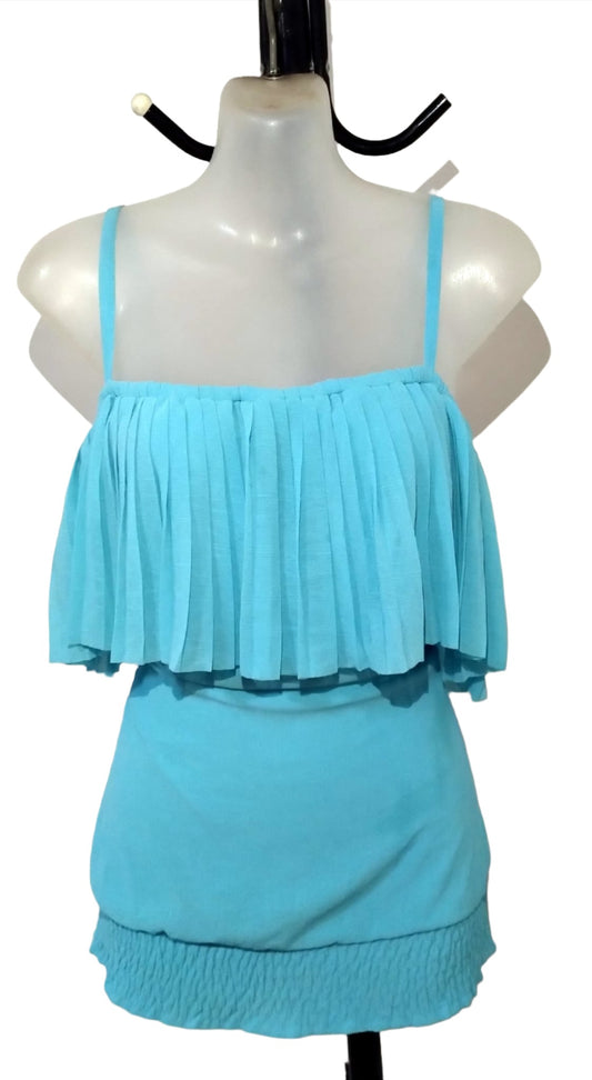 City Chic Medium - Pleated Frill Top