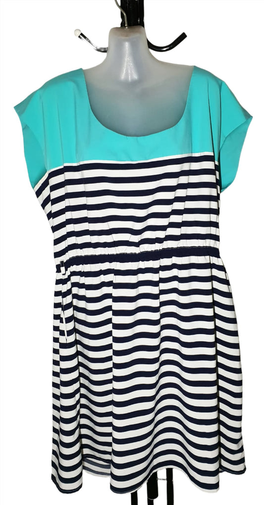 City Chic XS -  Striped Elastic Waist Tunic