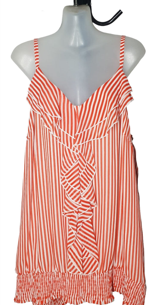 City Chic Large - Striped Frill Cami