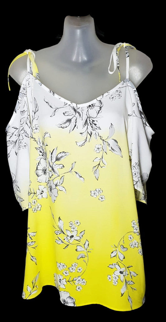 City Chic Small - Tie Up Cold Shoulder Top