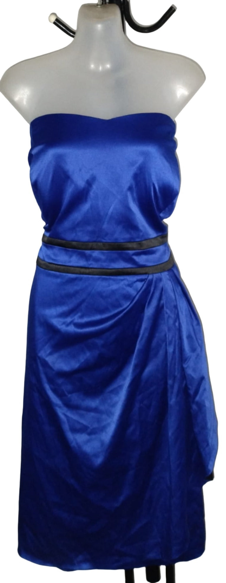 City Chic XL - BLUE Satin Strapless Dress