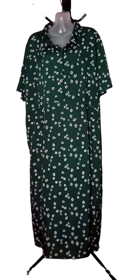 Size 26 - Green Floral Maxi Dress