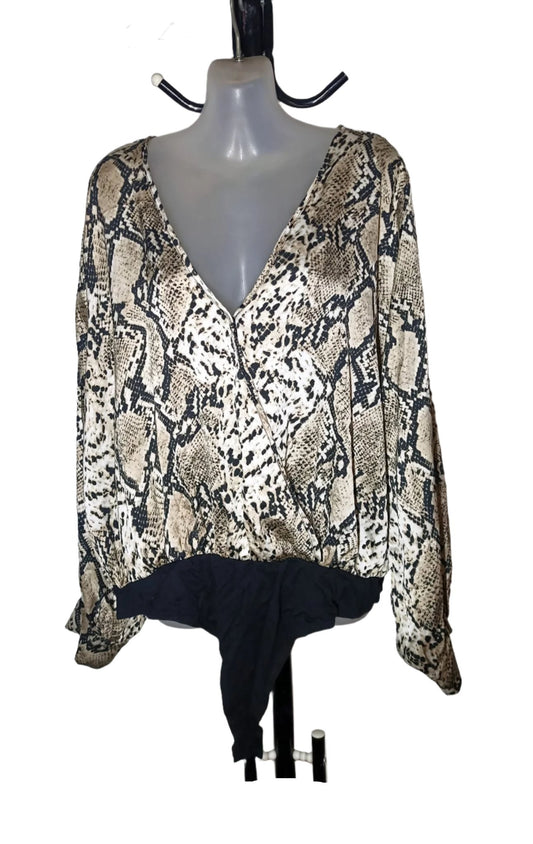 Size 24 - Snake Print Sleeved Bodysuit
