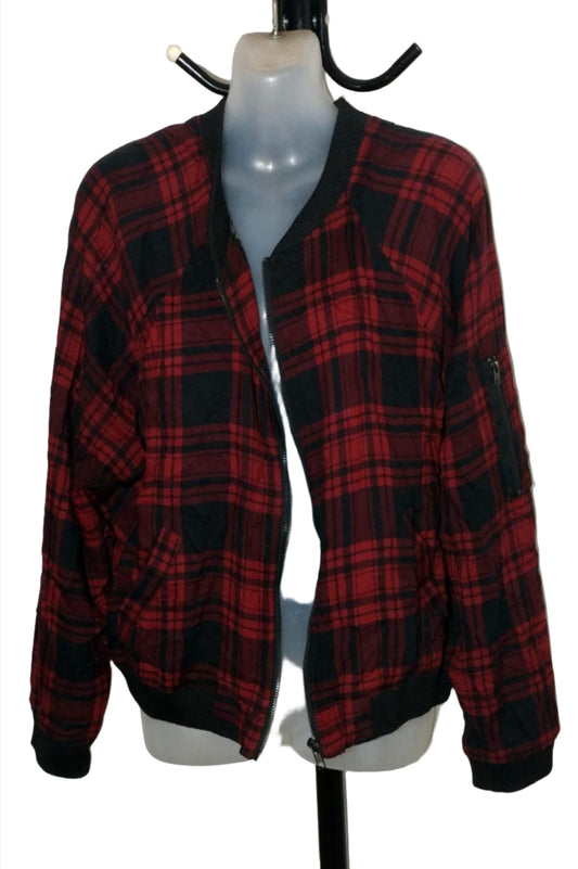 City Chic Small - Red Tartan Jacket