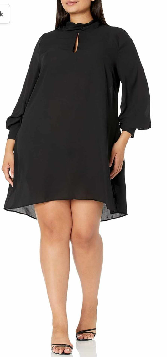 City Chic Medium - MAROON Peekaboo Chiffon Sleeved Dress