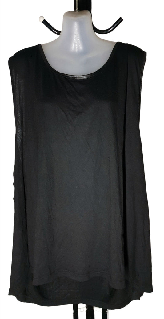City Chic Large - Black Stretchy Cut-Out Back Active Tank Top