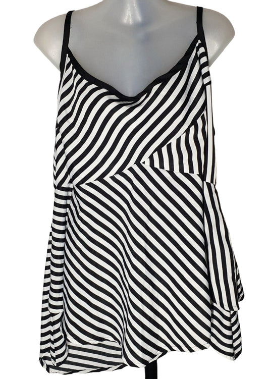 City Chic Large - Striped Singlet Top