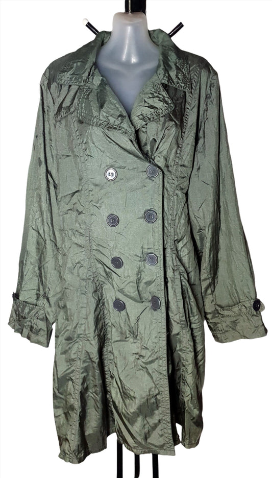 City Chic Large - Khaki Button Up Longline Jacket