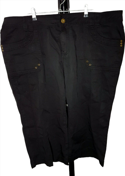 City Chic Large - Black Button Up Pants With Pockets