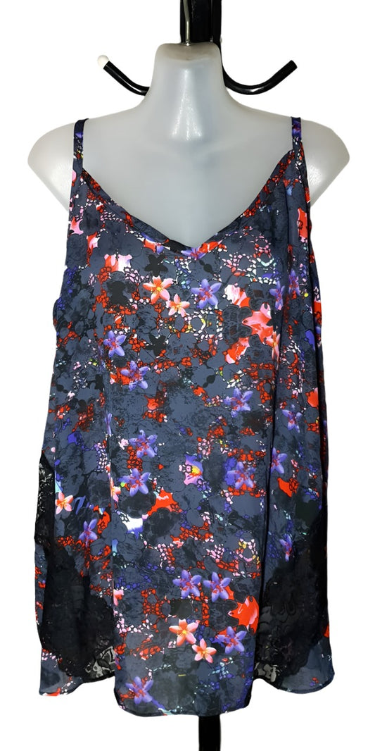 City Chic Medium - Floral Lace Panel Cami Top - Brand New With Tags