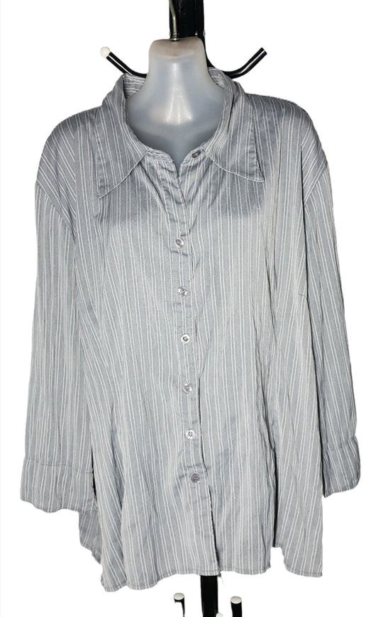 City Chic Medium - Striped Button up Blouse