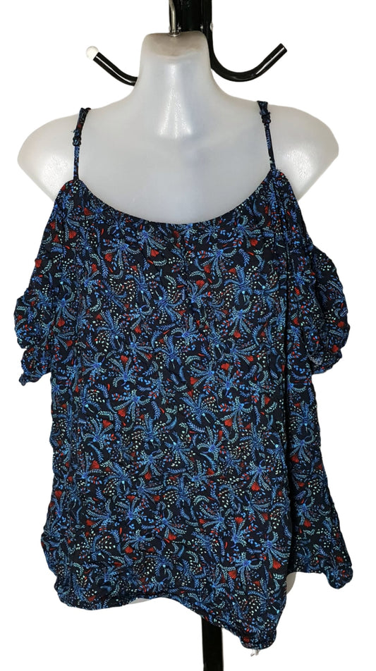 City Chic Medium - Floral Cold Shoulder Strappy Top